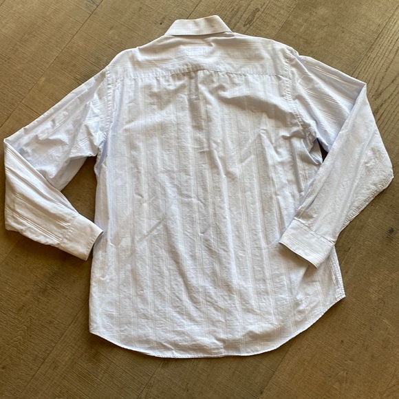 Bugatchi Classic Fit Light Blue Tonal Plaid Cotton Shirt Size Large EUC - Picture 4 of 13